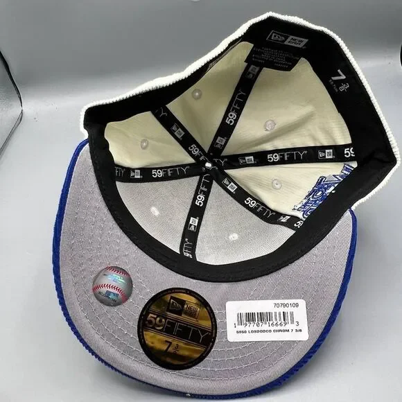 Los Angeles‎ LA Dodgers Hat Men 7 3/8 Corduroy 59Fifty New Era Fitted Cap New